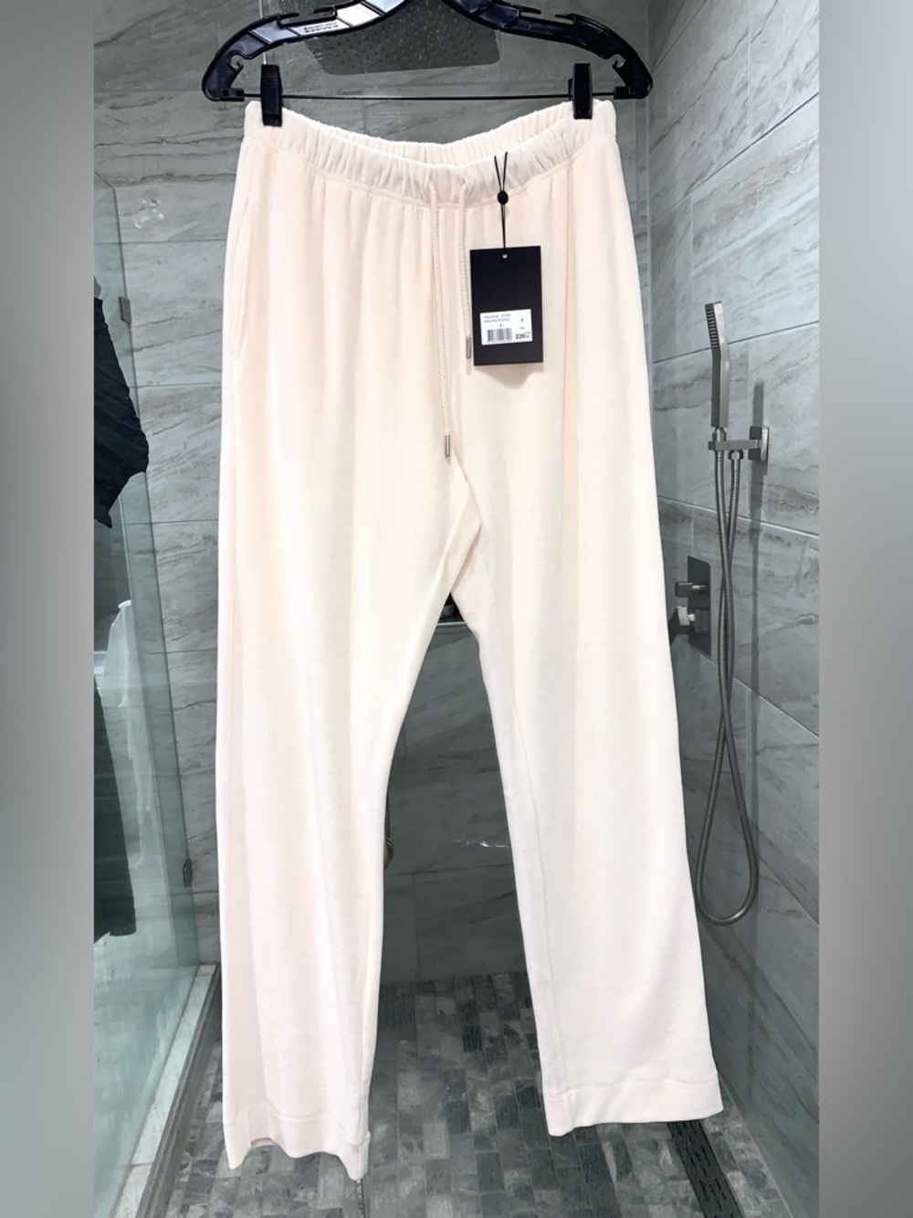 The Kooples $220 NWT Cream Velvet Drastring  Jogging Sweatpants, Size L